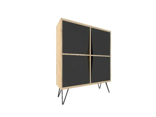 Armário Multiusos Momentum, Carvalho, Antracite, 90X30X110 Cm, Epikasa