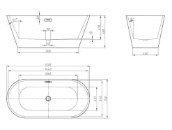 Banheira Clássica Design Twiggy - 70*150*58Cm - Preto