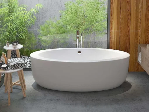 Banheira Clássica Oval 251 L, 185X90X58 Cm, Acrilico Branco - Marmati