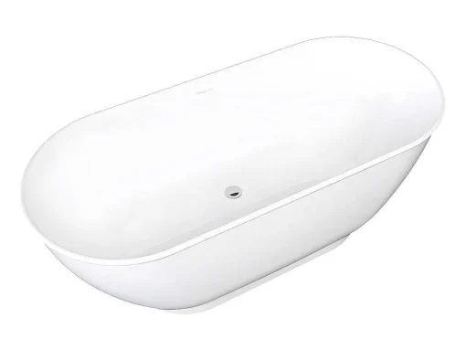 Banheira Clássica Oval De 240 L Dimensoes 170 X 75 X 60 Cm Cor Branco Em Acrilico - Mobula