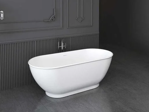Banheira Clássica Oval De 240 L Dimensoes 170 X 75 X 60 Cm Cor Branco Em Acrilico - Mobula