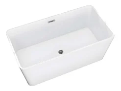 Banheira Clássica Retangular De 208 L Dimensoes 150 X 70 X 55 Cm Cor Branco Em Acrilico - Spicara