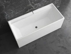 Banheira Clássica Retangular De 232 L Dimensoes 150 X 75 X 60 Cm Cor Branco Em Acrilico - Aspius