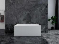 Banheira Clássica Retangular De 232 L Dimensoes 150 X 75 X 60 Cm Cor Branco Em Acrilico - Aspius