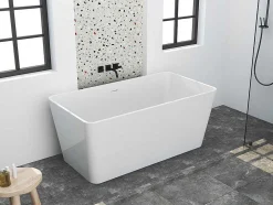 Banheira Clássica Retangular De 208 L Dimensoes 150 X 70 X 55 Cm Cor Branco Em Acrilico - Spicara