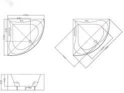 Banheira De Canto Agyness - 263L - 135*135*A57 Cm