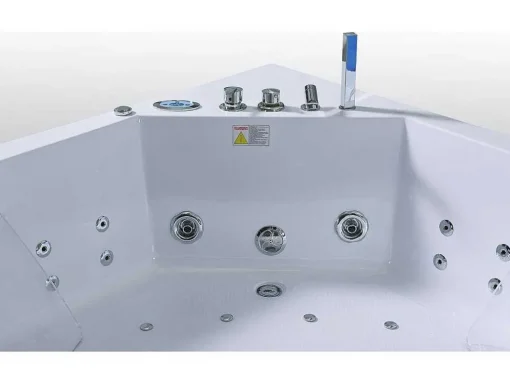Banheira De Hidromassagem Branca 152 X 152 Cm Bomba Dupla 19 Jatos - Calliope