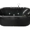 Banheira De Hidromassagem Exenta Preta 185 X 95 Cm 10 Jatos - Berry