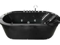 Banheira De Hidromassagem Exenta Preta 185 X 95 Cm 10 Jatos - Berry