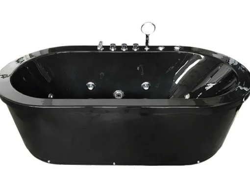Banheira De Hidromassagem Exenta Preta 185 X 95 Cm 10 Jatos - Berry