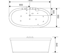 Banheira De Hidromassagem Exenta Branca 185 X 95 Cm 10 Jatos - Berry