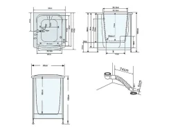 Banheira De Hidromassagem Com Porta 93 X 83 X H100 Cm - Lavander