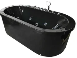 Banheira De Hidromassagem Exenta Preta 185 X 95 Cm 10 Jatos - Berry