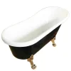 Banheira De Ilha Vintage Preta 170 X 80 Cm Com Pés Dourados - Marigold Noir