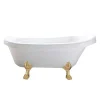 Banheira De Ilha Vintage 170 X 80 Cm Com Pés Dourados - Marigold