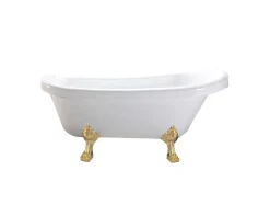 Banheira De Ilha Vintage 170 X 80 Cm Com Pés Dourados - Marigold