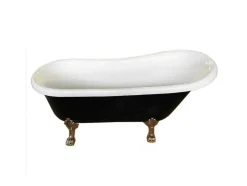 Banheira De Ilha Vintage Preta 170 X 80 Cm Com Pés Dourados - Marigold Noir