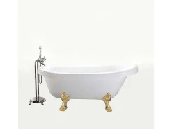 Banheira De Ilha Vintage 170 X 80 Cm Com Pés Dourados - Marigold
