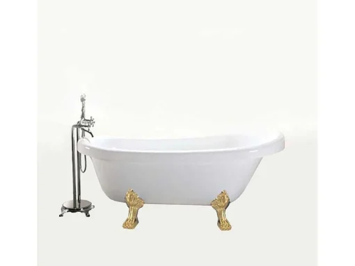 Banheira De Ilha Vintage 170 X 80 Cm Com Pés Dourados - Marigold