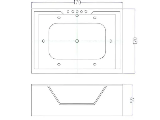 Banheira Hidromassagem 170 X 120 Cm 8 Jatos Com Vidro Panorâmico - Amber