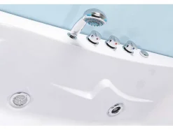 Banheira Hidromassagem Branca 180 X 120 Cm 2 Péssoas 8 Jactos - Poppy