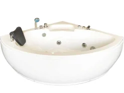 Banheira Hidromassagem Branca 135 X 135 Cm Para 2 Péssoas 9 Jatos - Briony