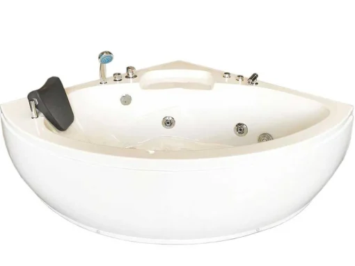 Banheira Hidromassagem Branca 135 X 135 Cm Para 2 Péssoas 9 Jatos - Briony