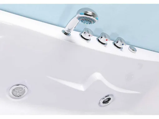 Banheira Hidromassagem Branca 180 X 120 Cm 2 Péssoas 8 Jactos - Poppy