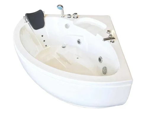 Banheira Hidromassagem Branca 135 X 135 Cm Para 2 Péssoas 9 Jatos - Briony