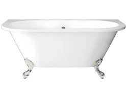 Banheira Semi-Clássica Retro Com Pés De 154 L Dimensoes 150 X 74 X 61 Cm Cor Branco Em Acrilico - Sparus