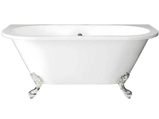 Banheira Semi-Clássica Retro Com Pés De 154 L Dimensoes 150 X 74 X 61 Cm Cor Branco Em Acrilico - Sparus