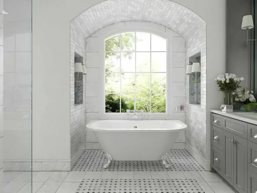 Banheira Semi-Clássica Retro Com Pés De 154 L Dimensoes 150 X 74 X 61 Cm Cor Branco Em Acrilico - Sparus