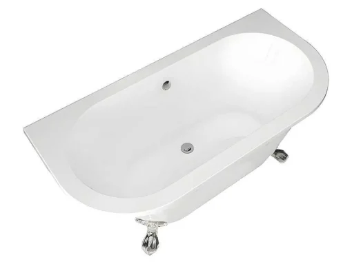 Banheira Semi-Clássica Retro Com Pés De 154 L Dimensoes 150 X 74 X 61 Cm Cor Branco Em Acrilico - Sparus
