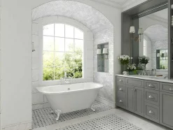 Banheira Semi-Clássica Retro Com Pés De 154 L Dimensoes 150 X 74 X 61 Cm Cor Branco Em Acrilico - Sparus