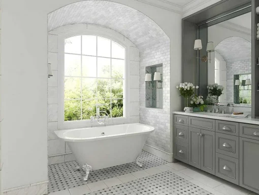 Banheira Semi-Clássica Retro Com Pés De 154 L Dimensoes 150 X 74 X 61 Cm Cor Branco Em Acrilico - Sparus