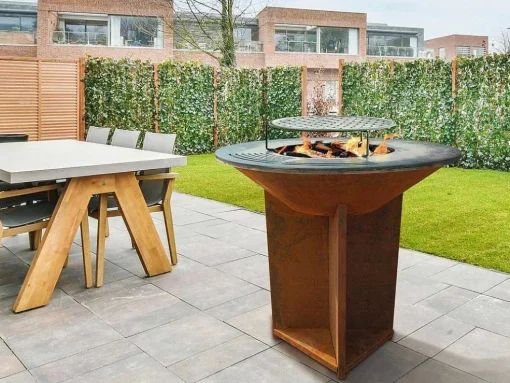Barbecue Brasero Avec Plaque D'Acier De 100 Cm