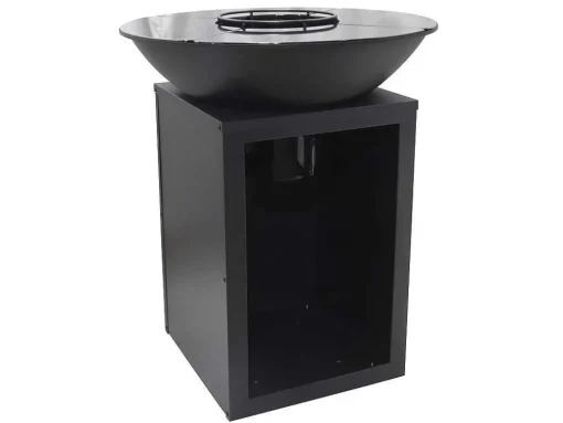 Barbecue Grelhador Braseiro A Carvao E Madeira Com Arrumação 80 X 80 X 96 Cm Preto - Ignos
