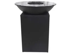 Barbecue Grelhador Braseiro A Carvao E Madeira Com Arrumação 80 X 80 X 96 Cm Preto - Ignos