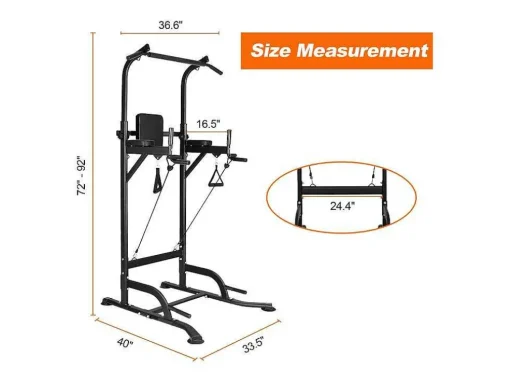 Barra Multifuncoes Power Tower Dip Station Pull Up Bar Com Altura Ajustavel
