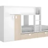 Beliche Com Armário Integrado De 2 X 90 X 190 Cm Cor Branco E Natural - Juanito
