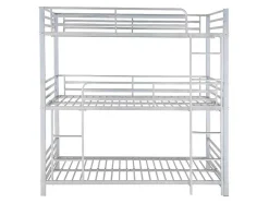 Beliche Triplo De 3 X 90 X 190 Cm Em Metal Cor Prateado - Elouan Iii
