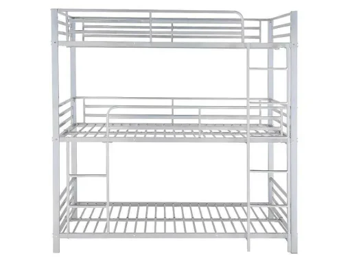 Beliche Triplo De 3 X 90 X 190 Cm Em Metal Cor Prateado - Elouan Iii