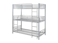 Beliche Triplo De 3 X 90 X 190 Cm Em Metal Cor Prateado - Elouan Iii