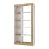 Biblioteca Com 10 Nichos Natural Claro E Branco - Silomai