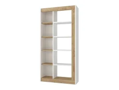 Biblioteca Com 10 Nichos Natural Claro E Branco - Silomai