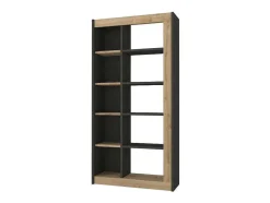 Biblioteca Com 10 Nichos Natural E Antracite - Silomai