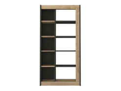 Biblioteca Com 10 Nichos Natural E Antracite - Silomai