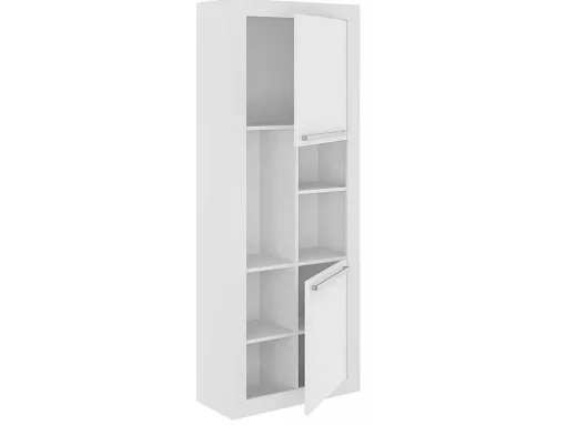 Biblioteca Com 2 Portas E 3 Nichos Cor Branco - Evan