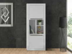 Biblioteca Com 2 Portas E 3 Nichos Cor Branco - Evan