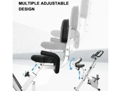 Bicicleta De Exercicio Dobravel 3 Em 1, Bicicleta De Fitness Reclinada Magnetica X-Bike Com Resistencia Ajustavel De 8 Niveis Para Treino De Ginasio Em Casa